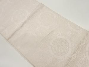 蜀紅錦模様織出し開き名古屋帯（額縁仕立て）